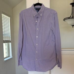 Banana Republic Men's Purple Checkered Shirt